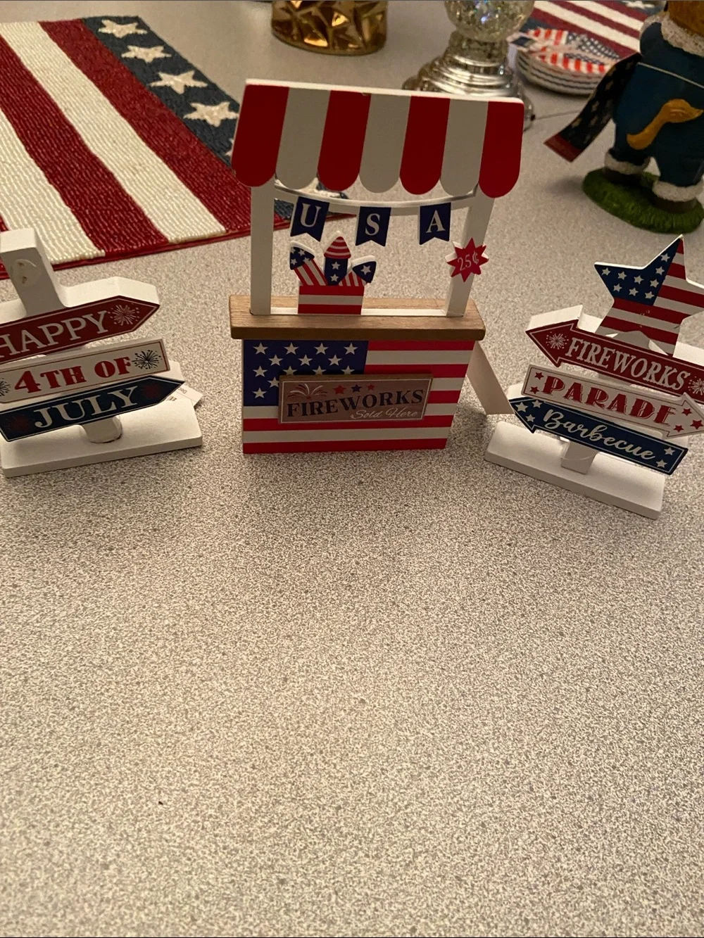 Patriotic Fireworks Booth Table Decor - Red, White & Blue